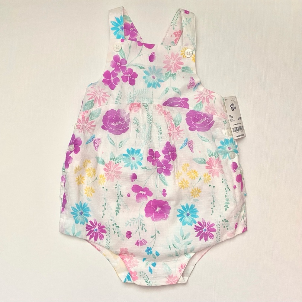 NWT Oshkosh Toddler Girl 24M Floral Ruffle Sunsuit